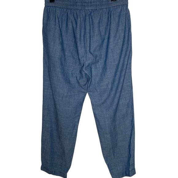J.Crew Pants Womens Size 6 Chambray Paperbag Blue Everyday Comfort Drawstring - Picture 2 of 7